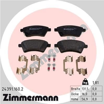 Brake Pad Set, disc brake 24391.160.2
