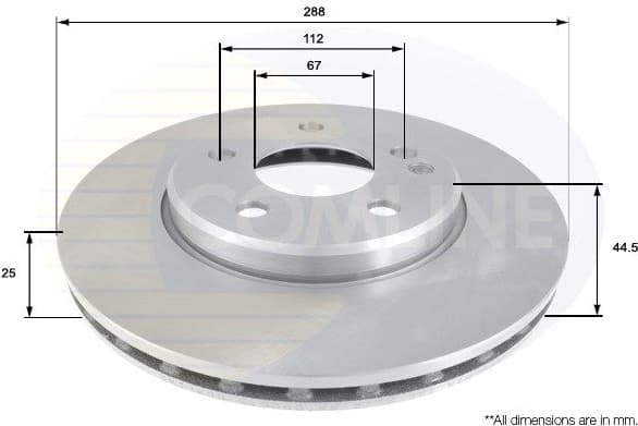 Brake disc, 1pcs FRONT ADC1641V