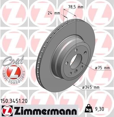 Brake Disc COAT Z 150.3451.20