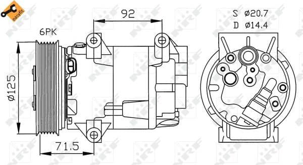 Compressor, air conditioning EASY FIT 32208
