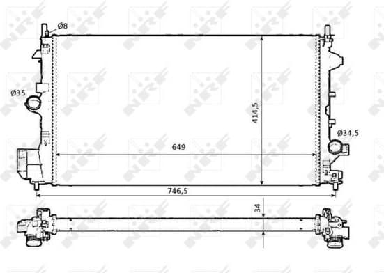 Radiator, engine cooling 58204