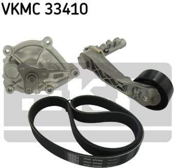 Water Pump + V-ribbed Belt Kit VKMC 33410