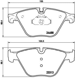Brake pads front, Top Quality P06074