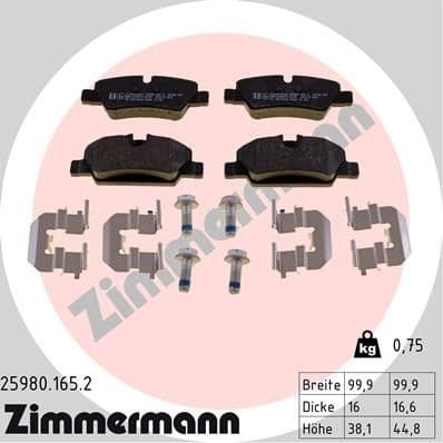 Brake Pad Set, disc brake 25980.165.2