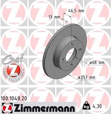 Brake Disc COAT Z 100.1048.20