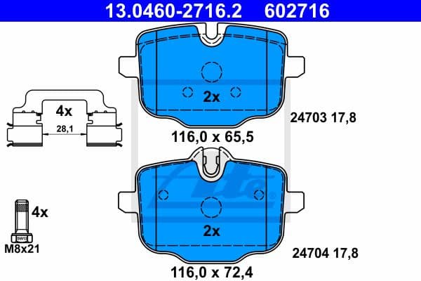Brake Pad Set, disc brake 13.0460-2716.2 - image 2