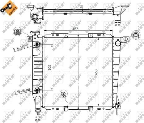 Radiator, engine cooling EASY FIT 50379
