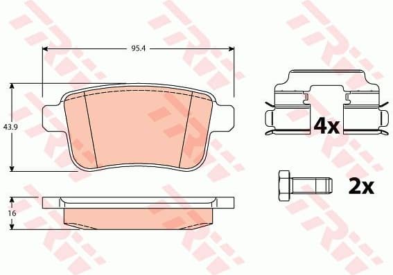 Brake Pad Set, disc brake COTEC GDB1786