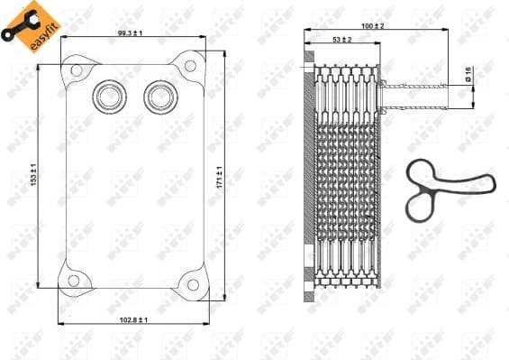 Oil Cooler, engine oil EASY FIT 31294