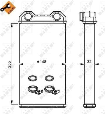 Heat Exchanger, interior heating EASY FIT 54300