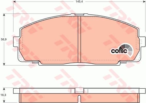 Brake Pad Set, disc brake COTEC GDB770