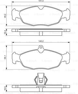 Brake Pad Set, disc brake 0986494413 - image 2