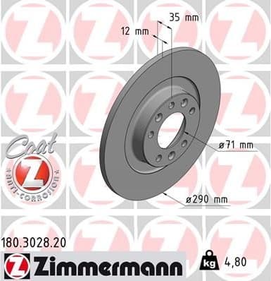 Brake Disc COAT Z 180.3028.20