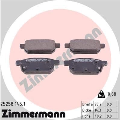 Brake Pad Set, disc brake 25258.145.1