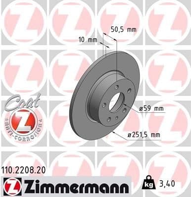 Brake Disc COAT Z 110.2208.20