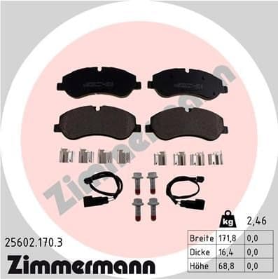 Brake Pad Set, disc brake 25602.170.3