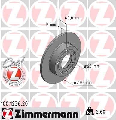 Brake Disc COAT Z 100.1236.20