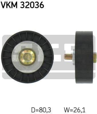 Deflection/Guide Pulley, V-ribbed belt VKM 32036