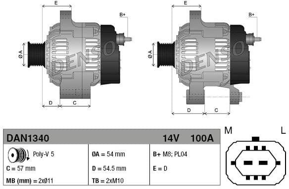 Alternator DAN1340 - image 3