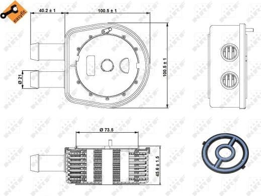Oil Cooler, engine oil EASY FIT 31236
