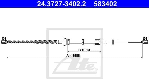 Cable Pull, parking brake 24.3727-3402.2
