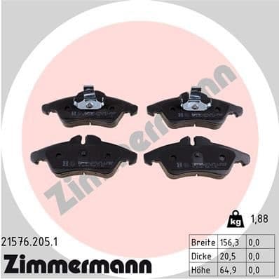 Brake Pad Set, disc brake 21576.205.1