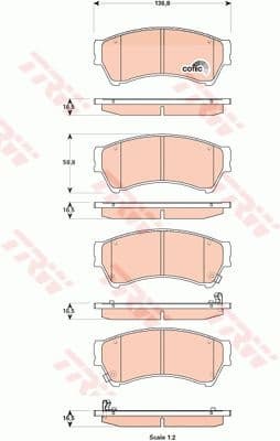 Brake Pad Set, disc brake COTEC GDB3501