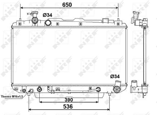 Radiator, engine cooling 58415