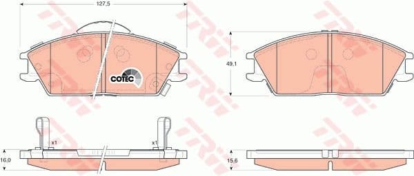 Brake Pad Set, disc brake COTEC GDB3331