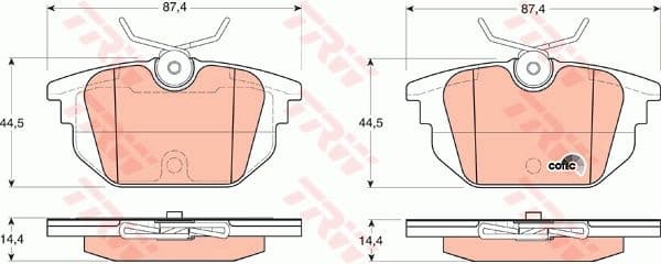 Brake Pad Set, disc brake COTEC GDB1333