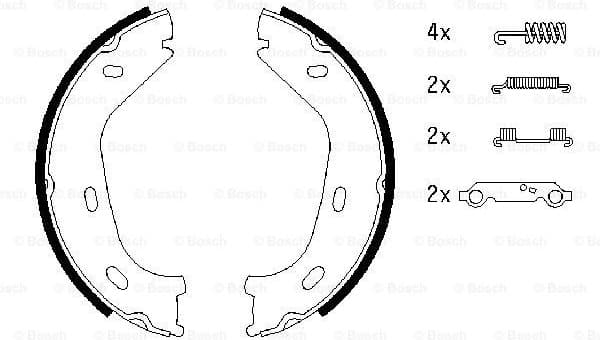 Brake Shoe Set, parking brake 0986487542 - image 2