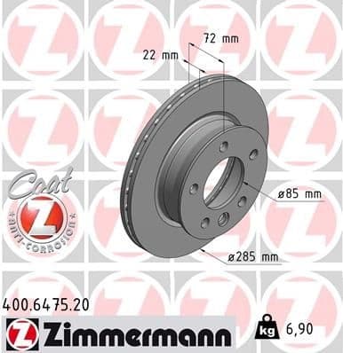 Brake Disc COAT Z 400.6475.20