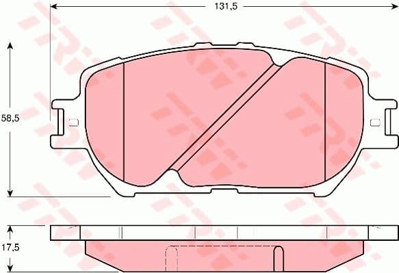 Brake pads front, Top Quality GDB3314