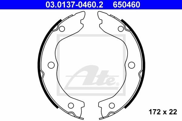 Brake Shoe Set, parking brake 03.0137-0460.2