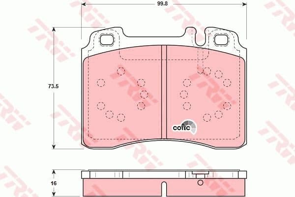 Brake Pad Set, disc brake COTEC GDB1318