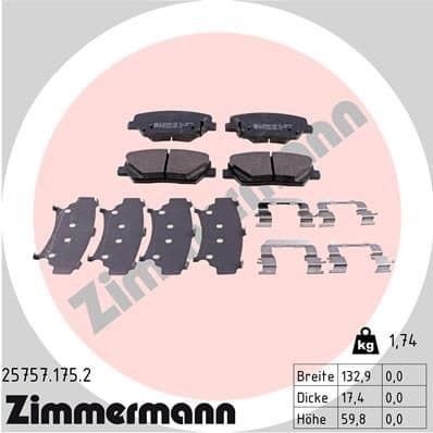 Brake Pad Set, disc brake 25757.175.2