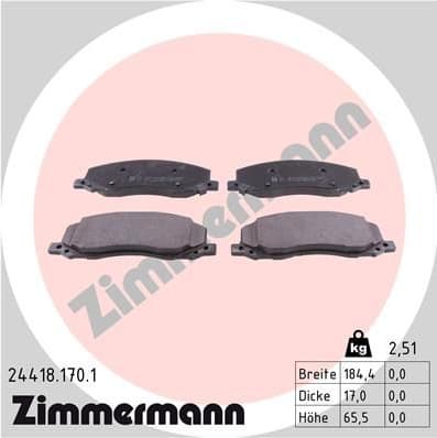 Brake Pad Set, disc brake 24418.170.1