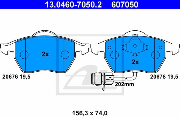 Brake Pad Set, disc brake 13.0460-7050.2