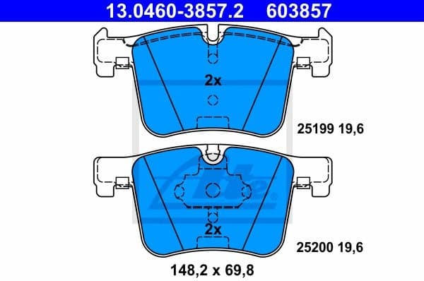 Brake Pad Set, disc brake 13.0460-3857.2