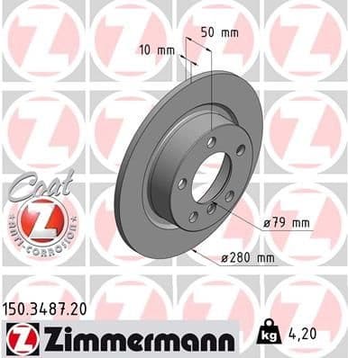 Brake Disc COAT Z 150.3487.20