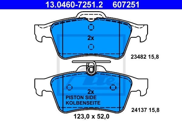 Brake Pad Set, disc brake 13.0460-7251.2