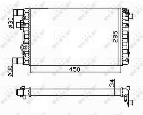 Radiator, engine cooling 53602
