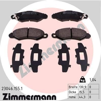 Brake Pad Set, disc brake 23046.155.1