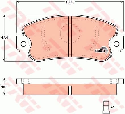 Brake Pad Set, disc brake COTEC GDB297