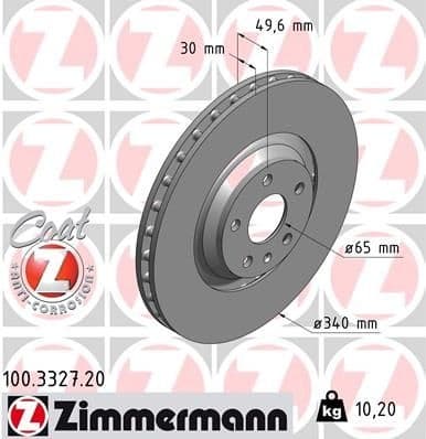 Brake Disc COAT Z 100.3327.20