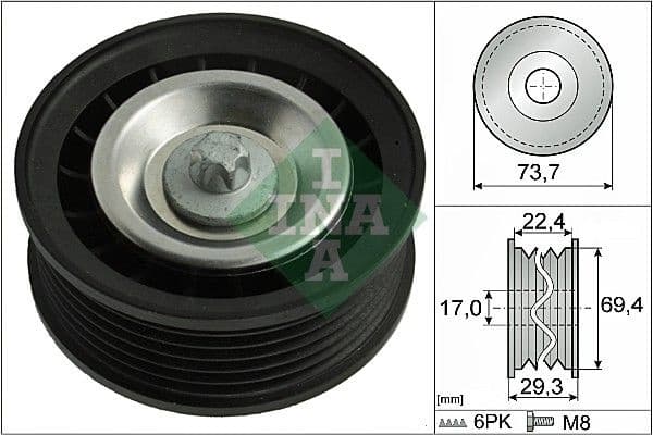 Deflection/Guide Pulley, V-ribbed belt 532078410