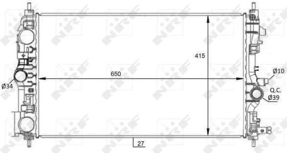 Radiator, engine cooling 59076