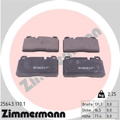 Brake pads front, Top Quality 25643.170.1
