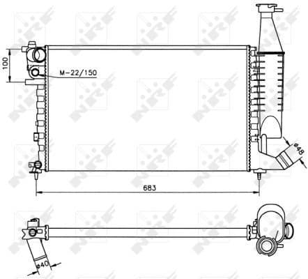 Radiator, engine cooling 58174