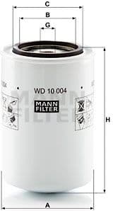 Filter, operating hydraulics WD10004